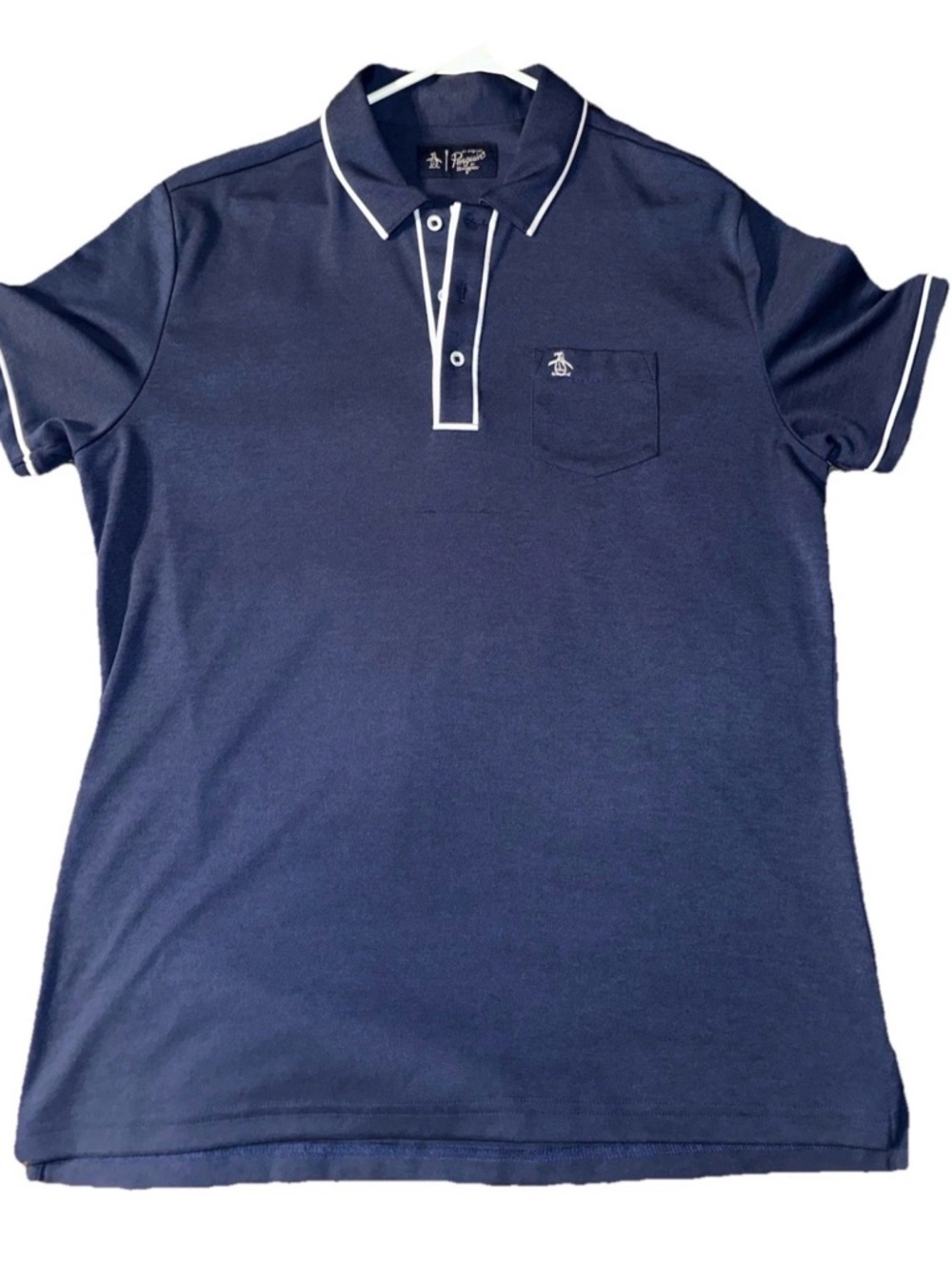 Original Penguin Navy Polo with White Trim - Classic look!